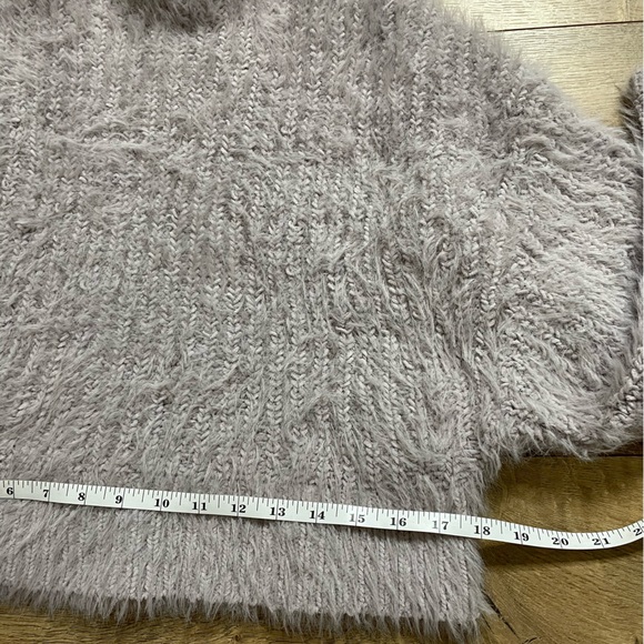 Express Fuzzy Chenille lilac Mock Neck Sweater - Picture 10 of 11